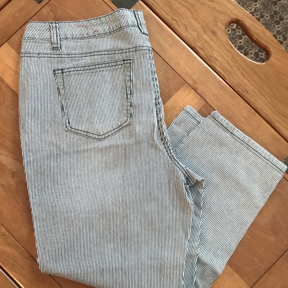 Railroad Stripe Cropped Jeans